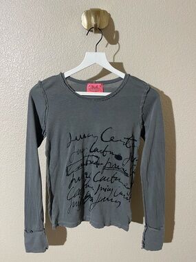 vintage juicy couture t-shirt y2k navy gray early 2000s